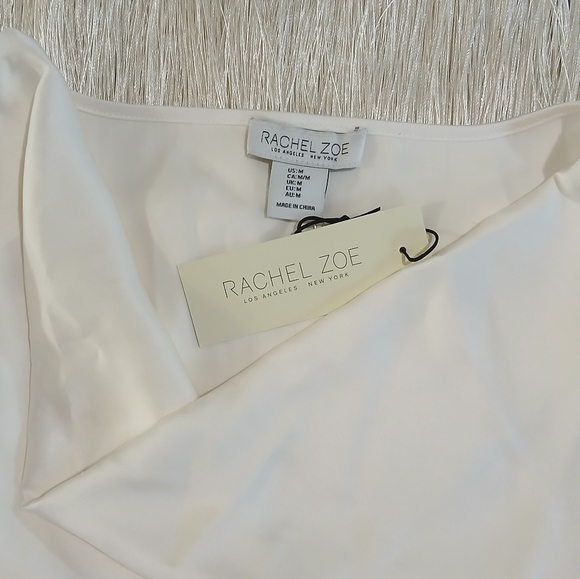 Rachael Zoe sz M Off White Cream Sleeveless Cowl Neck Top with Fringe - Picture 3 of 8